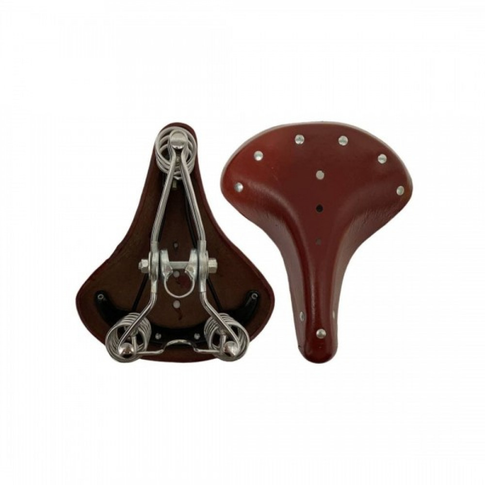 Saddle "   Leather"   , red, 3 springs