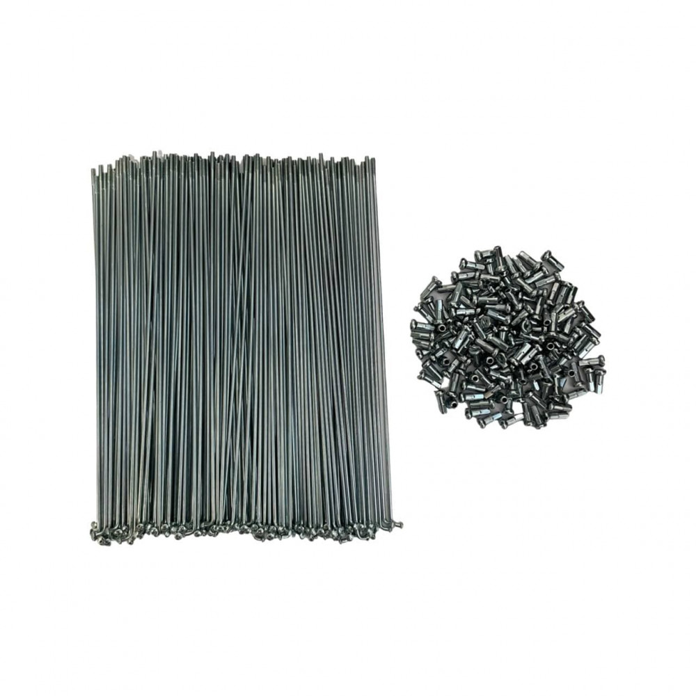 Set of spokes 2.0 x 185 mm (144 pieces) (with heads)
