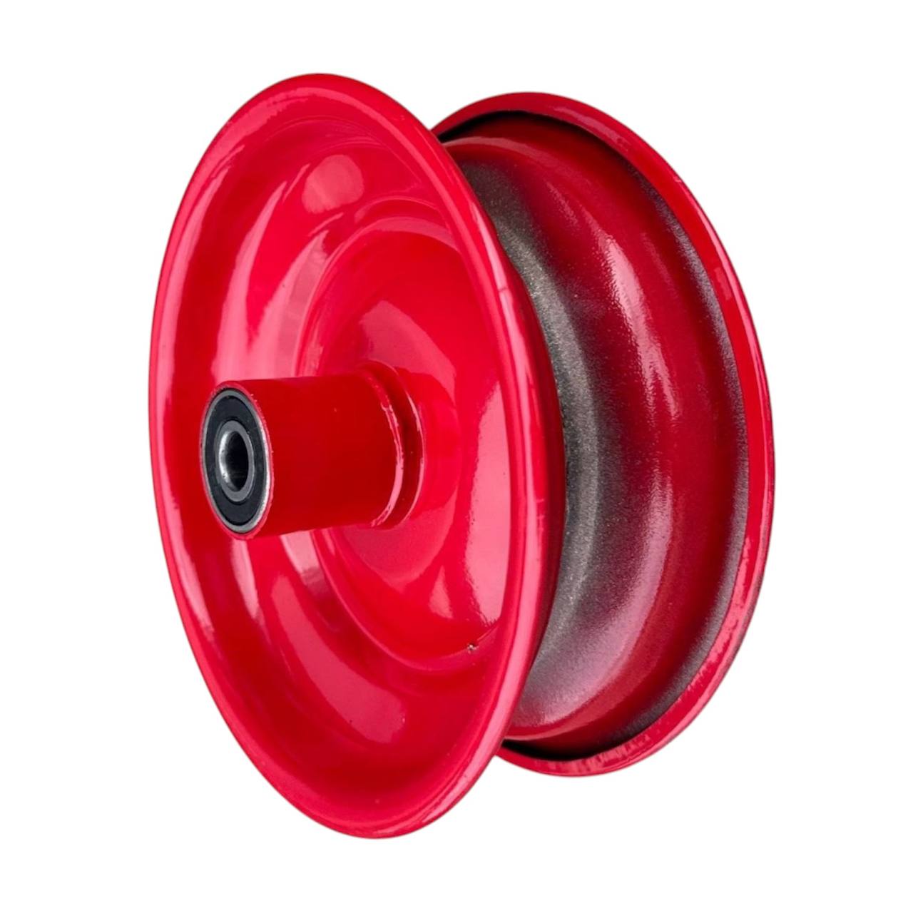 8" wheelbarrow rim (95mm diameter) for a 12mm axle, with industrial bearings.