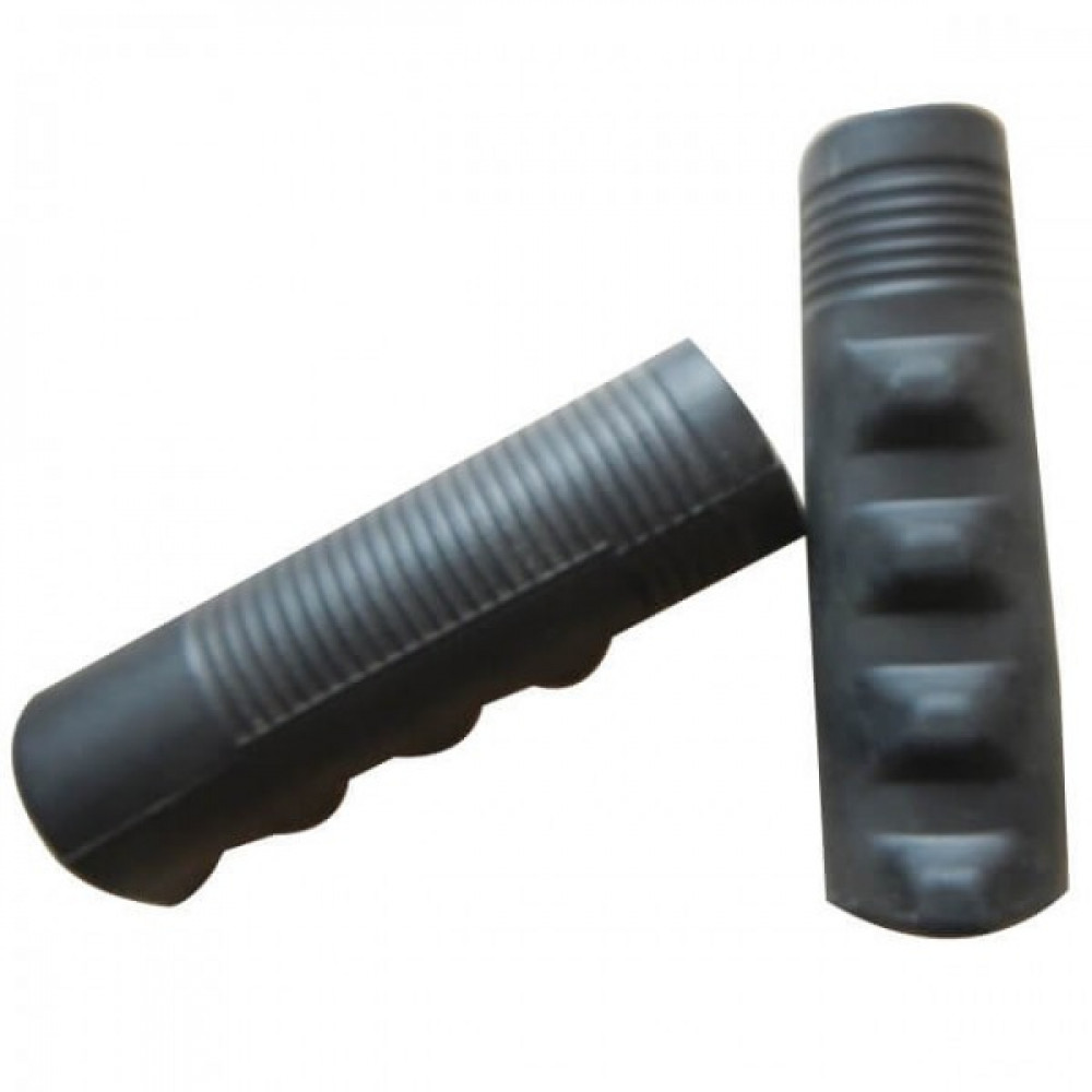 Handles on a bicycle handlebar (black)